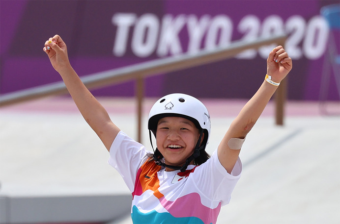 【東京五輪／スケートボード】13歳・西矢椛が日本最年少金メダル　「周りの人が励ましてくれた」