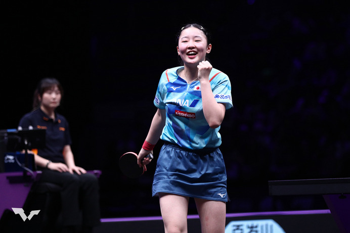 張本美和、世界12位の難敵ディアスにストレート完勝で兄妹ベスト8入り　東京五輪金の陳夢と準々決勝で激突【WTTチャンピオンズ 重慶】