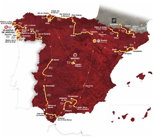 　2013年8月24日に開幕する23日間のステージレース、ブエルタ・ア・エスパーニャのコースが1月12日に発表された。山岳の要素が多く、アップダウンに富む区間は合計13。そのうち10区間はタイム差のつきやすい頂上ゴールとなる。