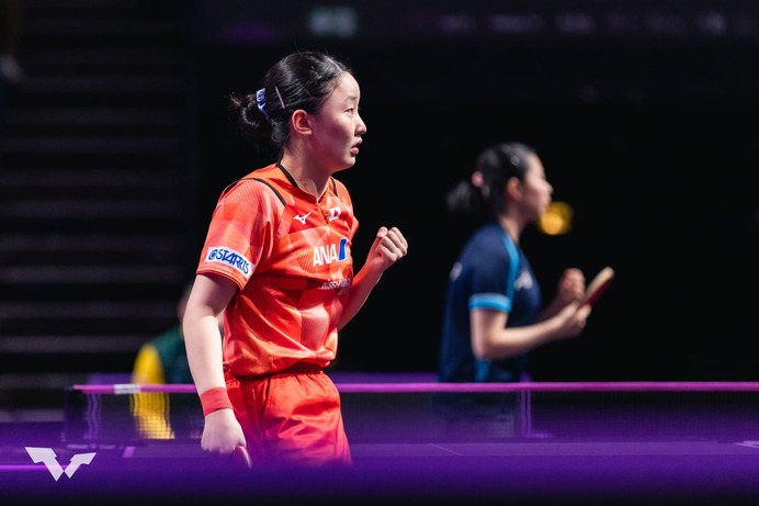 張本美和、フルゲームの激闘も「緊迫した試合で冷静さを保った」　世界37位の豪州選手と再び接戦も勝利で2回戦進出【WTTチャンピオンズモンペリエ】