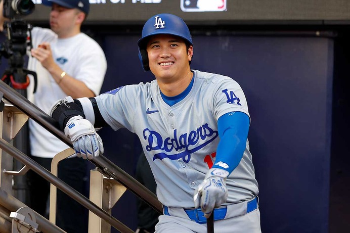 【MLB】みんな大谷翔平と話したい……相手捕手が打席中に“満面の笑顔”で談笑　「彼は史上最高の選手なんだ」と絶賛する一幕も