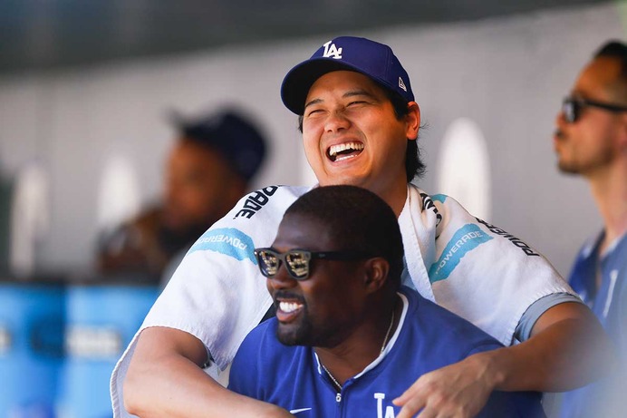 【MLB】欠場の大谷翔平、前日には“打球直撃”のアクシデントも……ベンチでは笑顔　パドレスとの首位攻防戦には出場見込みと指揮官「ショウヘイは大丈夫」