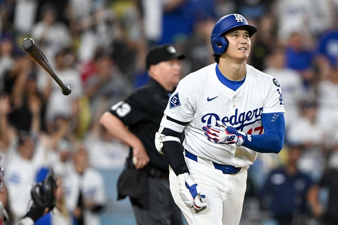 【MLB】大谷翔平、終盤劣勢から“182キロ”今季50号アーチ　2年連続の節目はルースらに続く「史上6人目」