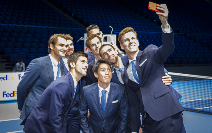 ATPワールドツアー・ファイナル2014年参加者が記念撮影（c）Getty Images