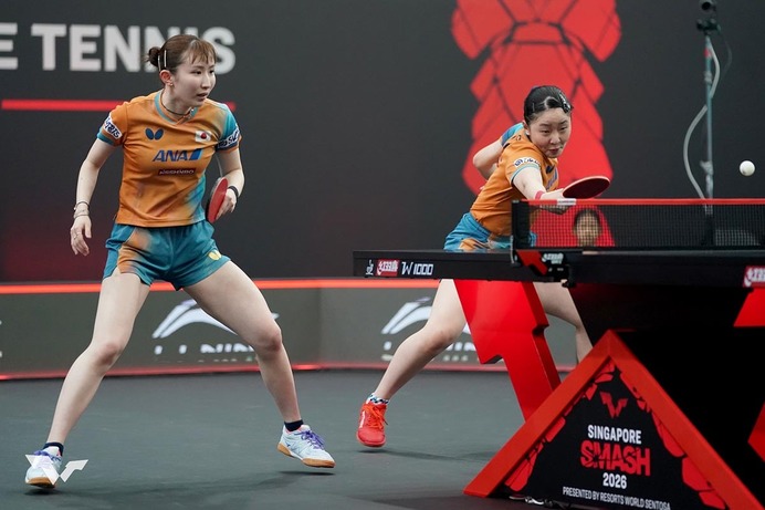 張本美和＆早田ひなの中国撃破に現地メディア賛辞「優勝の可能性」　初V王手の“みわひな”ペアは「経験豊富でトップクラス」【シンガポールスマッシュ】