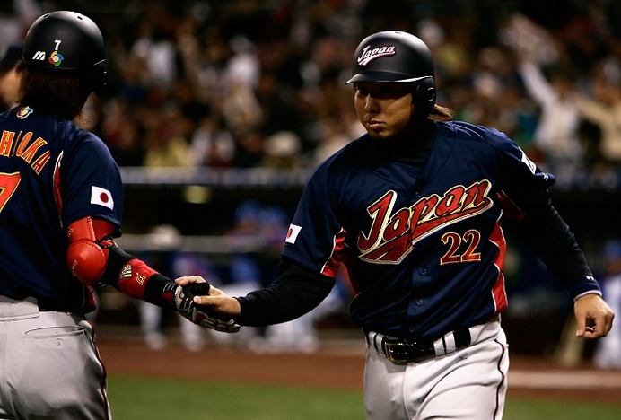 里崎智也 参考画像 (2006年3月18日） (c)Getty Imeges