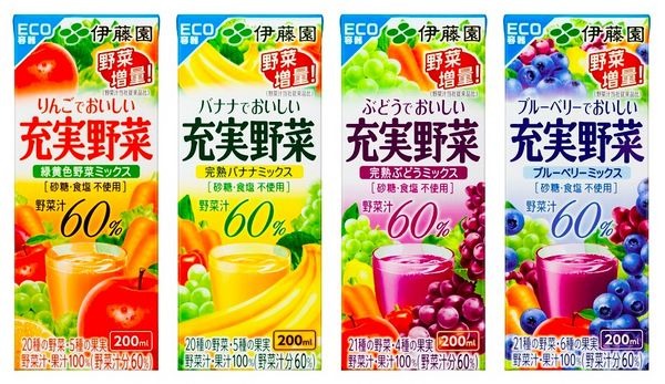 伊藤園は、「充実野菜」ブランドの「充実野菜 緑黄色野菜ミックス」、「完熟バナナミックス」、「完熟ぶどうミックス」、「ブルーベリーミックス」、「緑の野菜（紙パック製品以外）」の計5品を、3月3日（月）より野菜の使用量を増やして順次発売する。