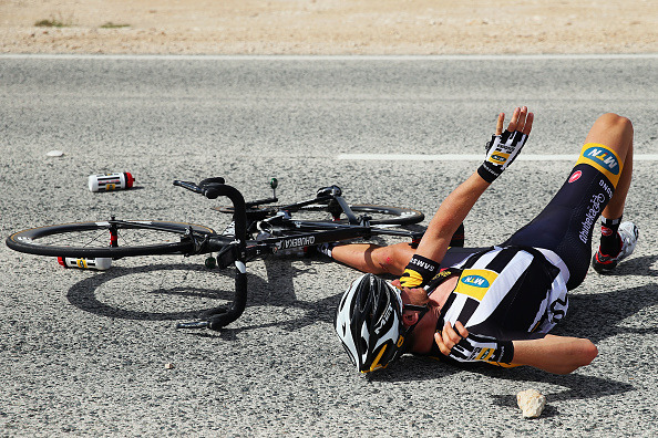 2015年ツアー・オブ・カタール、前日の第4ステージでも落車していたテオ・ボス（MTNクベカ）