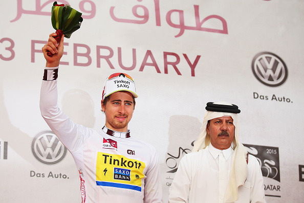 2015年ツアー・オブ・カタール第2ステージ、ペーター・サガン（ティンコフ・サクソ）はヤングライダー賞トップに