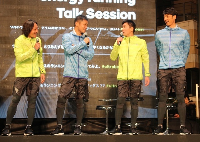 左から、石川直弘選手、小倉隆史氏、大畑大介氏、斉藤和巳氏
