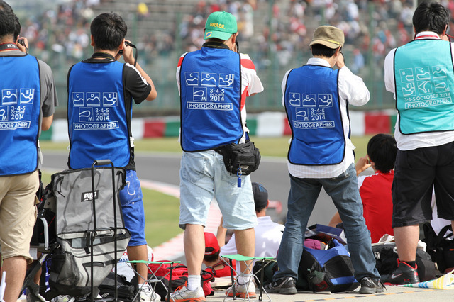 カメラマンエリアチケットの様子（2014F1日本GP）