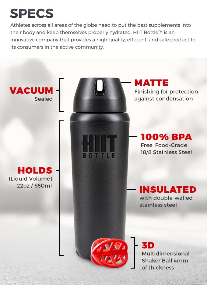 プロテインを飲むことに特化したステンレスボトル「HIIT Bottle」…米カリフォルニア発