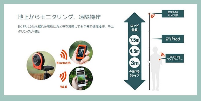 空中からのハイアングル撮影が可能！「EX-FR10」×「Birds iRod」コラボセット発売　カシオ