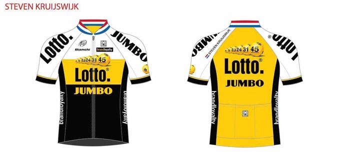 ロットNLジャンボの2015年ツール・ド・フランス用のジャージ。ステフェン・クルイシュウィック仕様