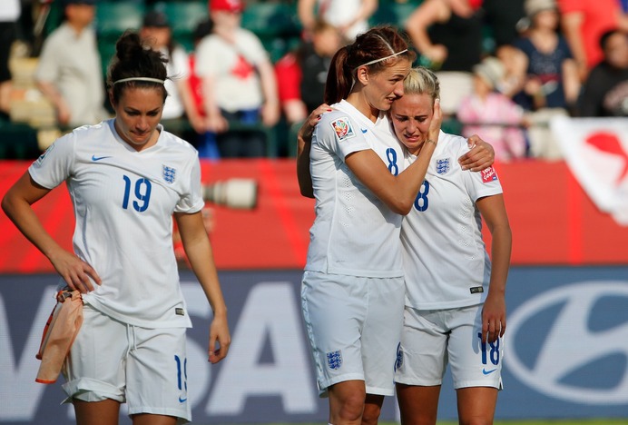 サッカーの女子W杯準決勝 日本対イングランド（2015年7月1日）（c）Getty Images