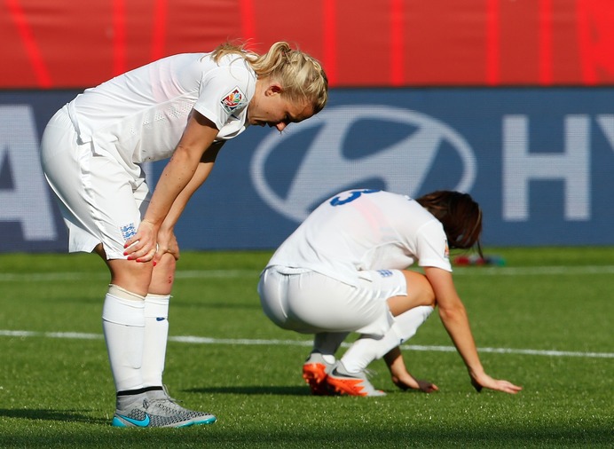 サッカーの女子W杯準決勝 日本対イングランド（2015年7月1日）（c）Getty Images