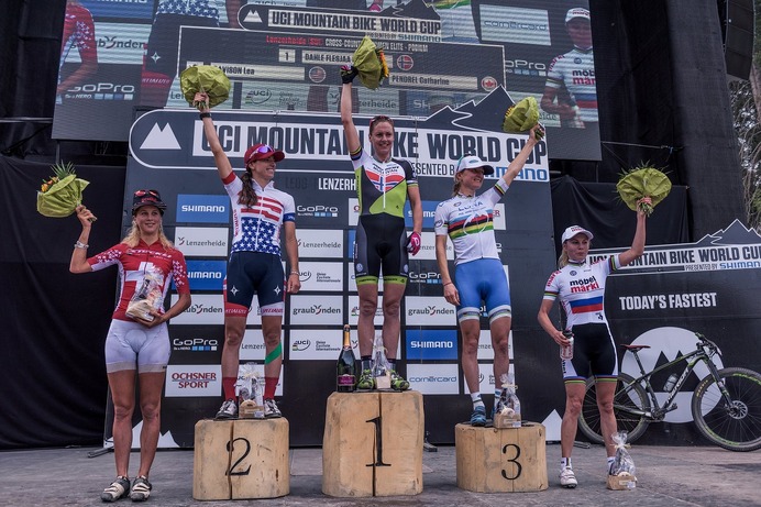 2015年UCI MTBワールドカップ・クロスカントリー第3戦スイス女子、グンリタ・ダーレ（マルチバン・メリダ）が優勝