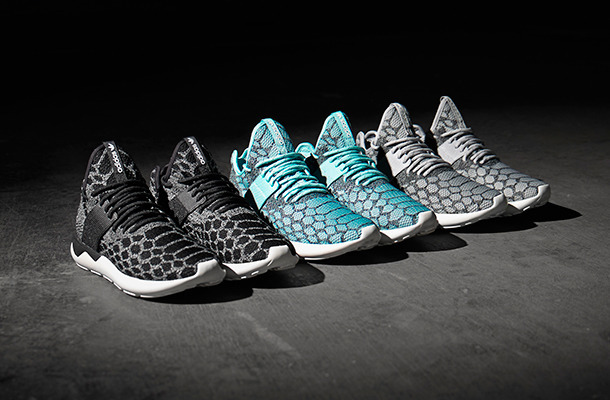 アディダスオリジナルスの「Tubular Runner Snake Primeknit」（1万6,000円）