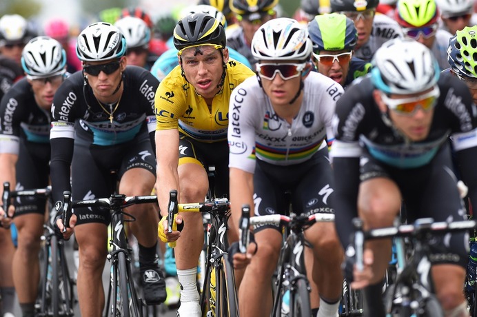 2015年ツール・ド・フランス第5ステージ、トニー・マルティン（エティックス・クイックステップ）がマイヨジョーヌ