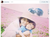 潮田玲子、マザー牧場に小旅行「ピンクのお花畑」 画像