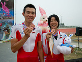 アジア選手権の複合種目で日本の盛と上野が3位 画像