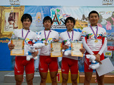 アジア・ジュニア選手権の団体追抜で日本優勝 画像