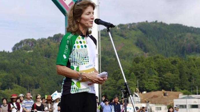 ツール・ド・東北2015に参加したキャロライン・ケネディ駐日米国大使（2015年9月13日）