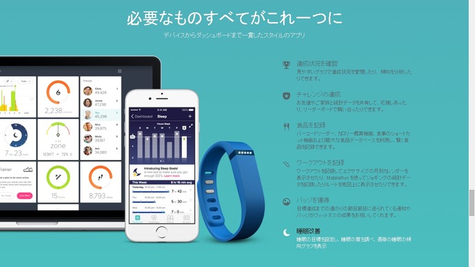 フィットネストラッカー 「Fitbit Flex」、自動睡眠検知機能を追加