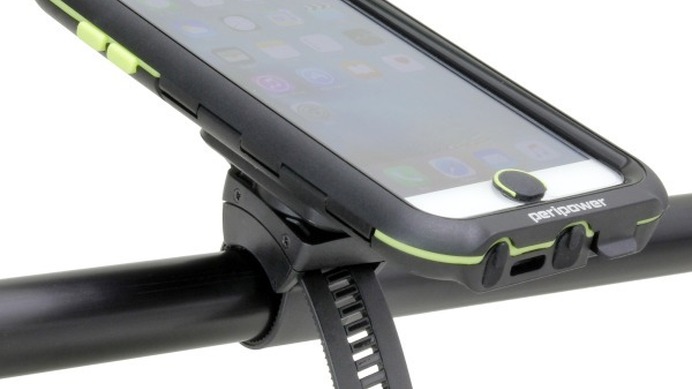 生活防水の自転車用iPhoneホルダー…ハンドルに固定