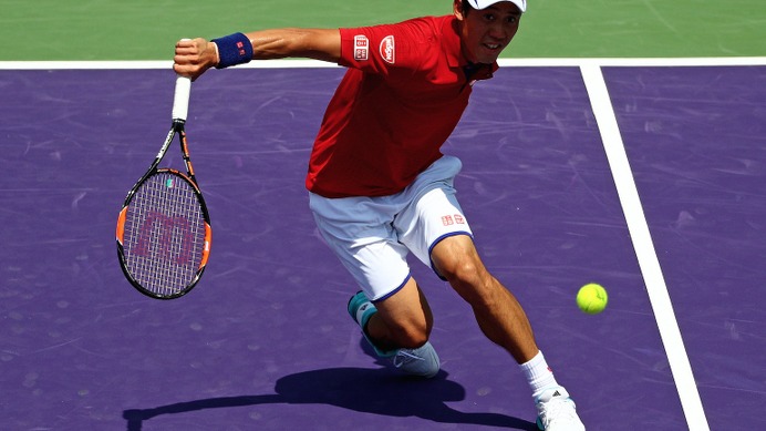 錦織圭が快勝、マイアミ・オープン5年連続ベスト16進出（c）Getty Images