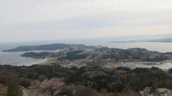 現在の気仙沼大島。大津波が島の東西から押し寄せ、中央部で合流したという