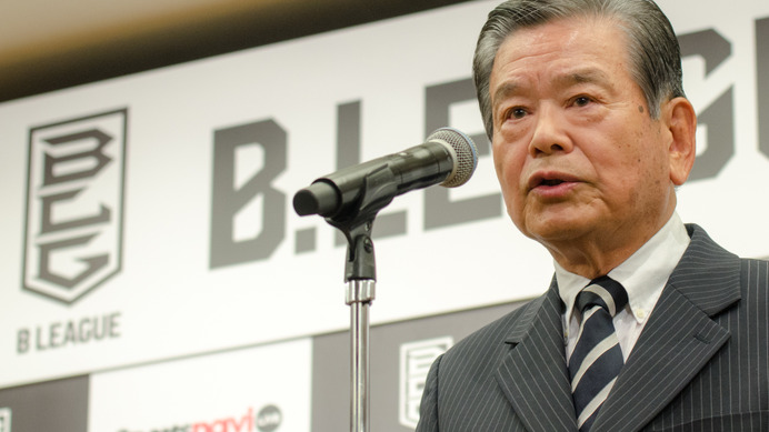 B.LEAGUE決起会、日本バスケットボール協会の川淵三郎会長（2016年6月16日）