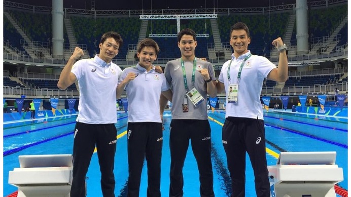 競泳・入江陵介、メインプールで初スイム！「泳ぎやすい！」