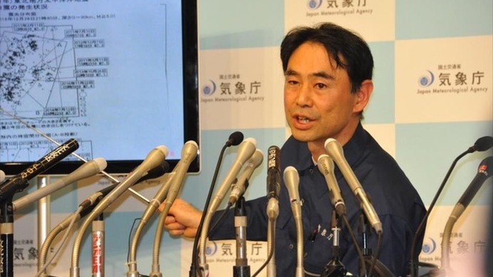 茨城県高萩市で震度6弱を観測した同県北部での地震を解説する青木元地震津波監視課長