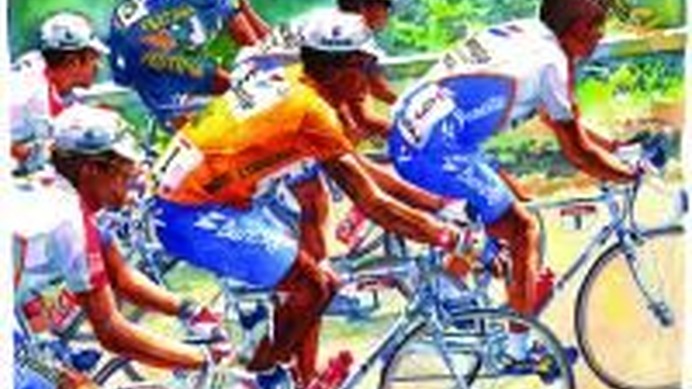 　ツール・ド・フランスを自転車で追いかけて16年になるイラストレーター・小河原政男が、色彩豊かなタッチで描く風景画「アートフレーム」に4作品が追加され、サイクルスタイルドットネットの通販サイト「サイクルスタイルSHOP」で5月20日から販売が開始された。マイヨ