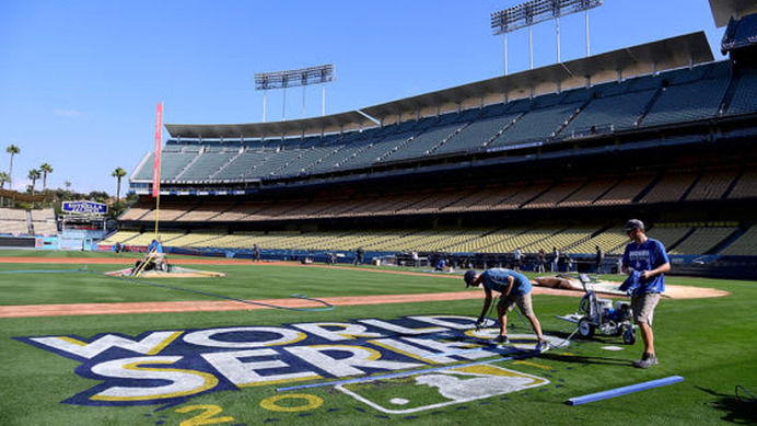 ワールドシリーズ第1戦、第2戦の試合の舞台となるドジャースタジアム【写真：Getty Images】