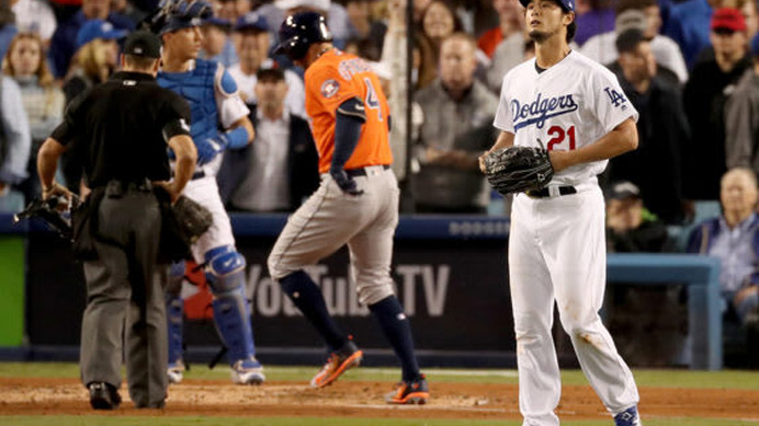スプリンガーに本塁打を許したドジャース・ダルビッシュ有【写真：Getty Images】