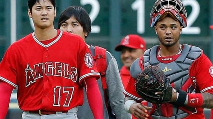 大谷翔平とマーティン・マルドナード【写真：Getty Images】