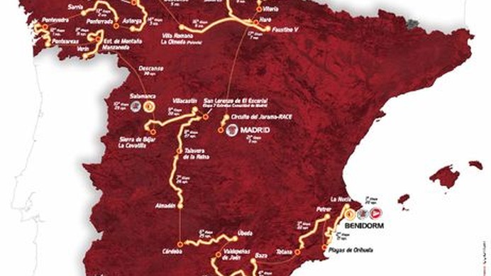 　第66回ブエルタ・ア・エスパーニャのコースが発表された。8月20日にベニドルムでの16kmチームタイムトライアルで開幕し、9月11日に首都マドリードにゴールする。全23日間で、総距離は3,295km。