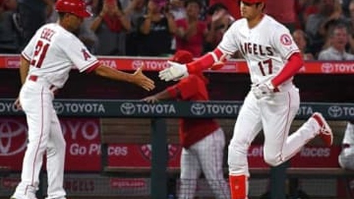 第8号ソロホームランを放ったエンゼルス・大谷翔平【写真：Getty Images】