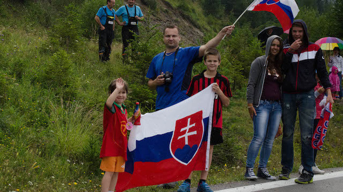 スロバキア国旗を掲げる姿も（ツール・ド・ポローニュ14）