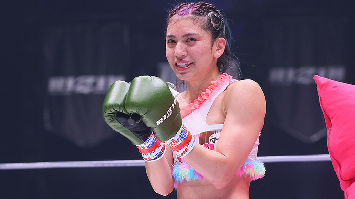 【格闘技／RIZIN.30】ぱんちゃん璃奈、得意の“顔面前蹴り”連発で判定勝ち　無敗12連勝も「もっと力をつける」