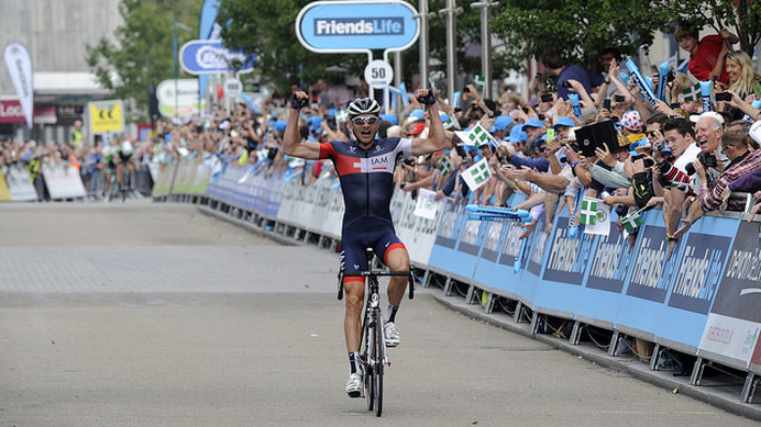 2014年ツアー・オブ・ブリテン第5ステージ、マティアス・ブランドル（IAMサイクリング）が優勝