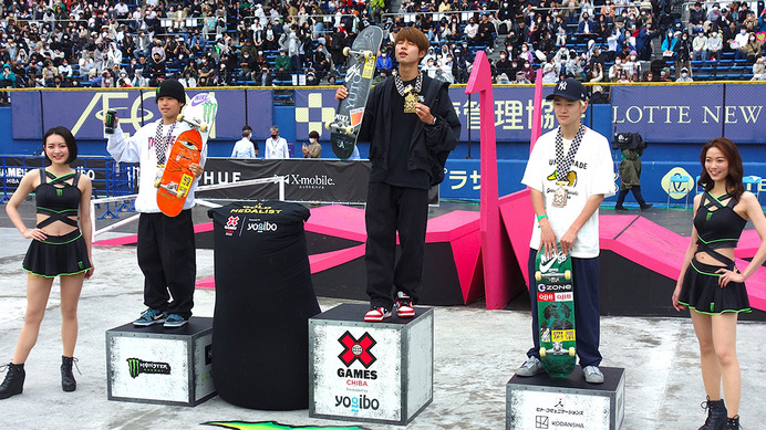 【X Games】男子スケートボード・ストリートは日本勢が表彰台を独占　堀米雄斗が金メダル