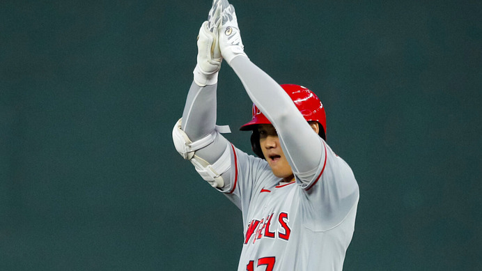 【MLB】大谷翔平、2点タイムリーと珍プレー“二塁打”で10試合連続ヒット　2年連続100打点へ残り8