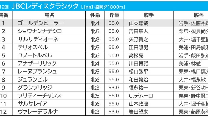 【JBCレディスクラシック／3連複3点勝負】軸は古豪ではなく「3歳馬」　相手も伏兵で万馬券射程