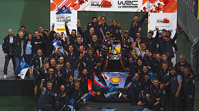 【WRC】12年ぶり開催のラリージャパン　トヨタの勝田貴元が表彰台、優勝はヌービル