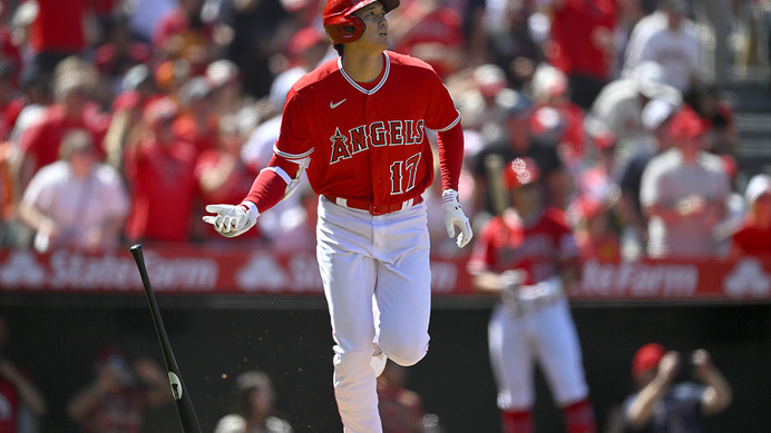 【MLB】大谷翔平、5試合ぶりの“復活”5号はウォード、トラウトとの3者連続本塁打　右中間への173キロライナー放つ