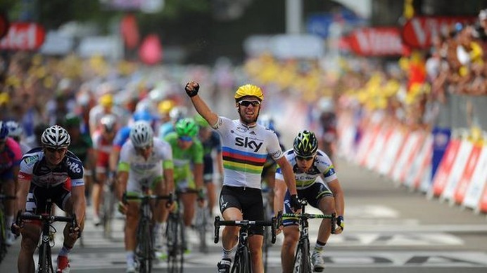 　第99回ツール・ド・フランスは7月2日、ベルギーのビゼからトゥルネまでの207.5kmで第2ステージが行われ、世界チャンピオンのマーク・カベンディッシュ（英国、スカイ）がゴール勝負を制して優勝。大会通算21勝目を挙げた。