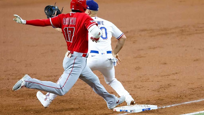 【MLB】大谷翔平、“世界最速”チャプマンの166キロを足で稼いで初安打　前日から「一安→中本→三安→遊安」